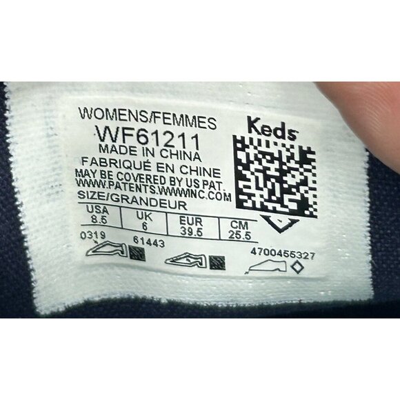 Keds Shoes Womens 8.5 Double Decker Stripe Denim Slip On Sneaker Preppy Nautical - Picture 10 of 10